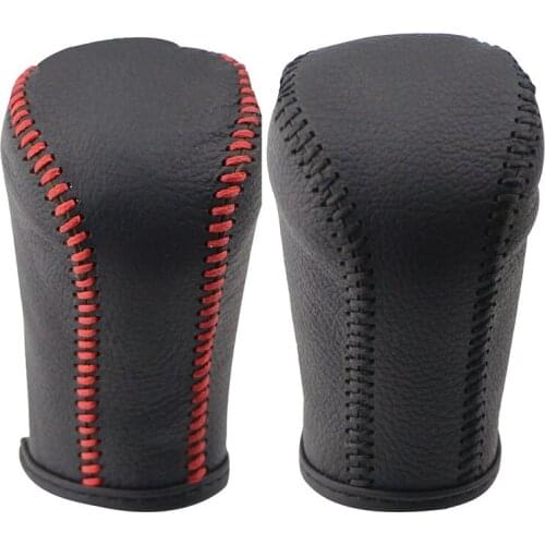 Muchkey Leather Gear Shift Collars Fit for Toyota Corolla Rav4 2014 - 2017 2018 2019 Accessories AT Gear Head Shift Knob Cover