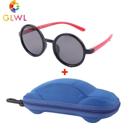 Round Sunglasses Polarized Baby 2021 Boys Girls Flexible Eyewear With Boxes UV 400 Kids Sun Glasses Car Case Children Gifts Hot