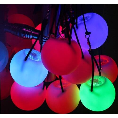 1 Piece Flashing LED Multi-Coloured Glow POI Thrown Balls Light up For Professional Belly Dance Hand Prop Party decor Waterproof
