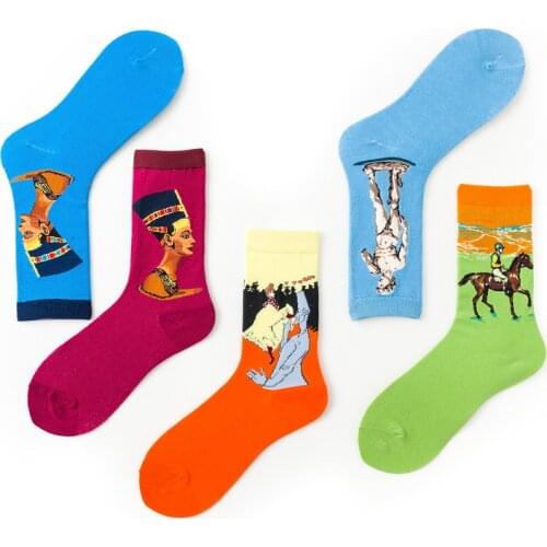 2021 New 1Pair Men Women Socks Cotton Starry Night Art World Famous Oil Painting Socks Unisex Funny Novelty Socks Dropshipping