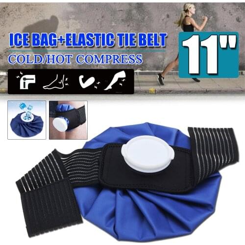 Osmond 11'' Ice Bag Pack+Protector Elastic Tie Belt Set Reusable Knee Head Leg Injury Pain Relief Ice Bag Health Care First Aid