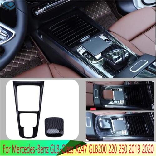 For Mercedes-Benz GLB-Class X247 GLB200 220 250 2019 2020 Gear Shift Panel Center Console Cover Trim Frame Car Styling Sticker