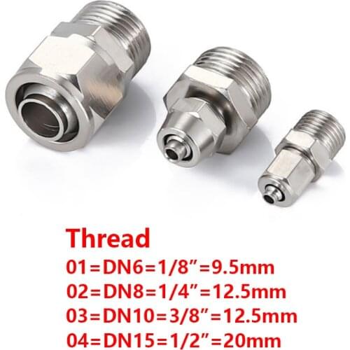 Pneumatic Connector Tube Air Fitting fast push 4 6 8 10 12mm Hose fast twist air Lock Nut pass-through fittings 1/8" 1/4" 3/8"