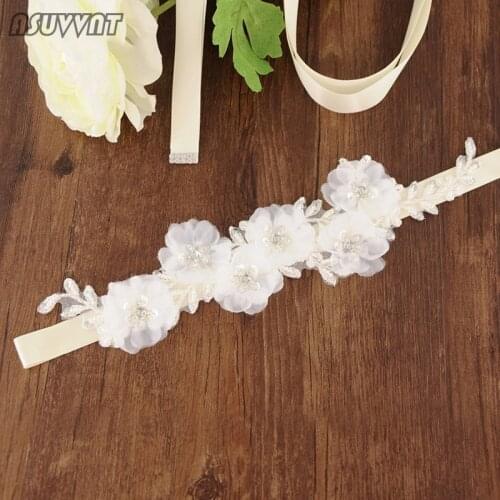 Fashion Bridal Wedding Sashes Belts Flowers Bride Waistband Bridal Belts Sashes Elegant Evening Dress Prom Dresses Belts