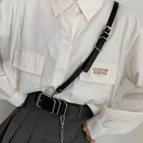 2021 New Spring Summer Pu Leather Strap Belt Brief Irregular Personality Girdle Women Fashion Tide All-match women Gothic belt
