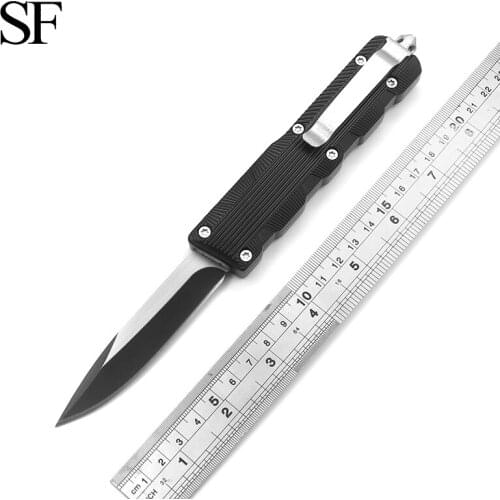 SF 2021New Orizontal And Vertical Stripes Double-Action Heavy-Duty OTF Hunting Survival Knife Outdoor EDC Portable Tool