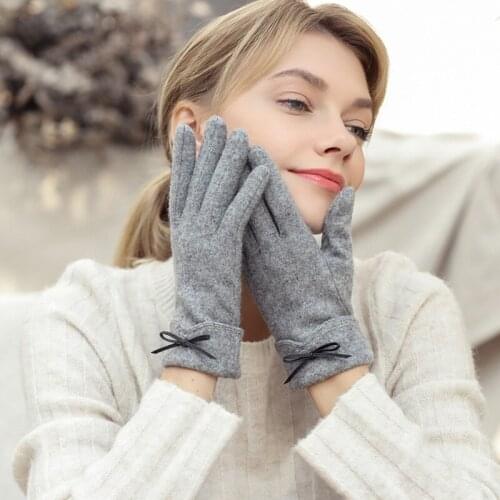 Wool gloves Touch screen Riding on a bicycle glove Female style Warm in winter wool blend Warm and comfortable