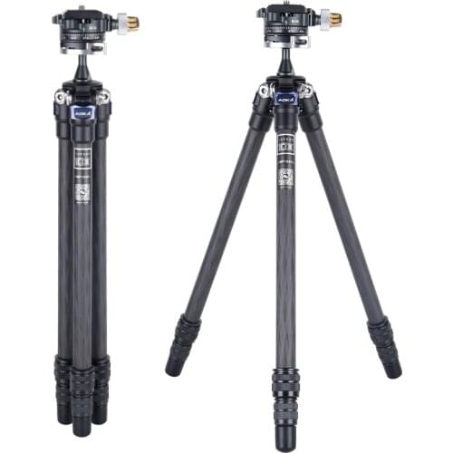 AOKA CMP163CL+BC16 Foldable Tripod Lightweight Compact Small Carbon Fiber Tabletop Mini Tripod Travel Accessories