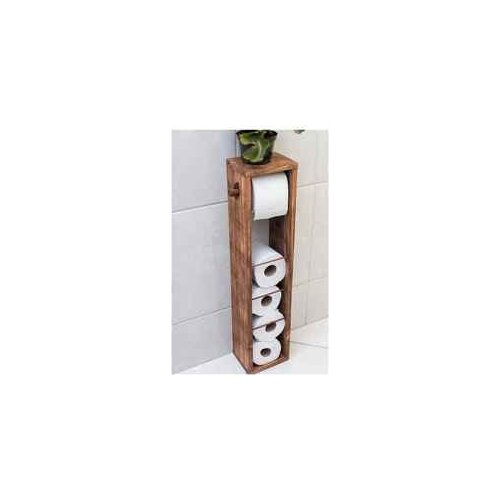 ALHOME Weblonya Wc Stylish interlining Toilet Roll Holder Wood (Pine tree) bathroom 5 replacement + 1 package