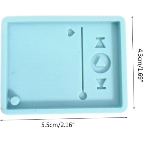 DIY Crafts Polymer Super Glossy Epoxy Resin Player Mold Keychain Silicone Mould X7XB