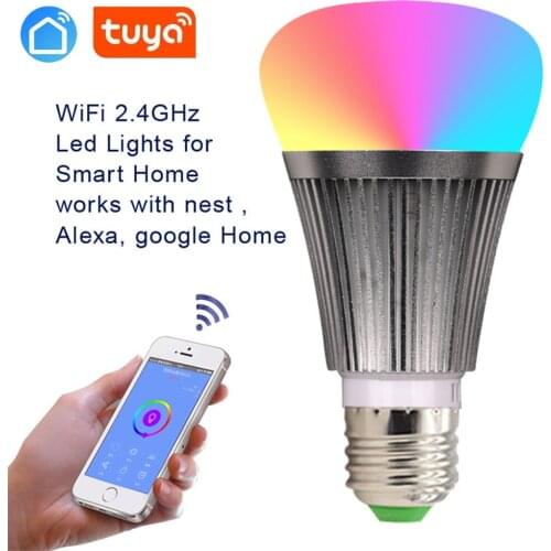 Tuya app Hot Led WiFi Smart Light Bulb RGBW LED Lamp switch Dimmable Compatible with Alexa & Google Home Assistant