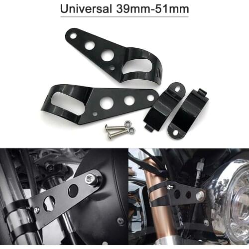 Weatherproof and 100% Rust Free Universal 31mm-38mm And 39mm-51mm Headlight Mount Brackets Fork Ear Motorcycle Black