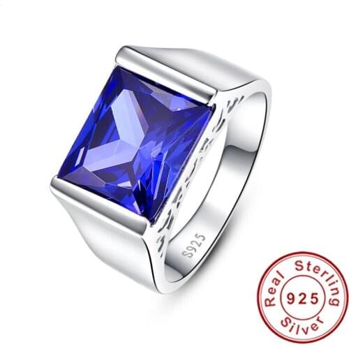 Top Quality Elegant 925 Sterling Silver Engagement Rings emerald AAA Tanzanite CZ Sapphire Stones Rings for Woman Fine Jewelry