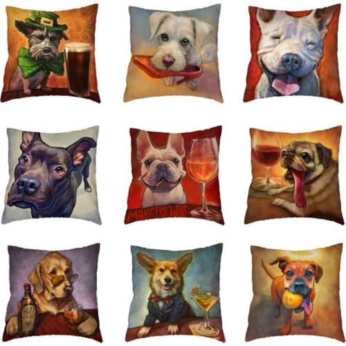 High Quality Corgi Schnauzer White Throw Pillow Case Baby Birth Gift Decor Waist Support Polyester Peach Skin Dogs Cushion Cover