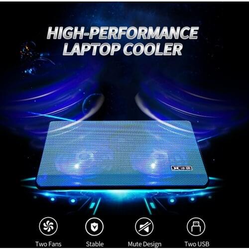 High-performance Laptop Cooler Laptop Cooling Pad Double Fans Cooler with Two USB Ports Support for Laptops Under 17 inch