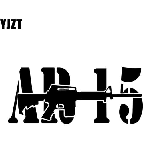 YJZT 15.9*6.7CM Interesting AR15 Gun Car Sticker Decoration Vinyl Accessories Graphic C12-0243