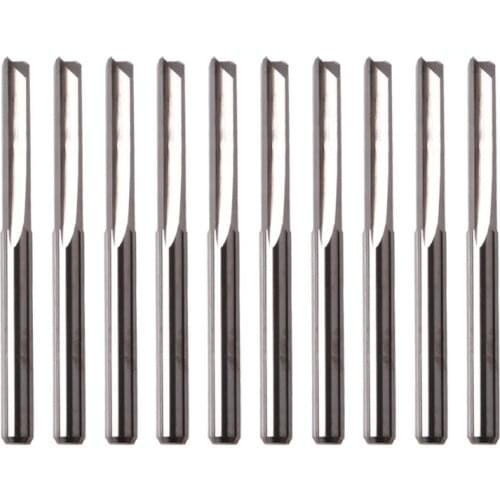 10pcs Milling Cutters 1/8" End Mill CNC Milling Cutter Cutting Tools Double Straight Flutes