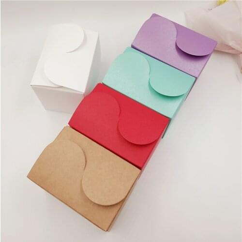 10Pcs Kraft Paper Gifts Box For Wedding Favors Birthday Party Jewelry Packaging ,Colorful Candy Cookies Paper Handmade Boxes