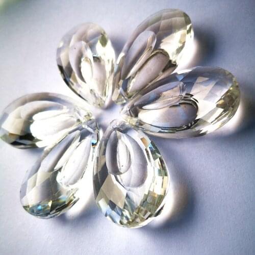 Free Rings 12pcs 50mm Crystal Marquis Clear Chandelier Faceted Lighting Pendants Diy Window Suncatchers For Glass Beads Curtain