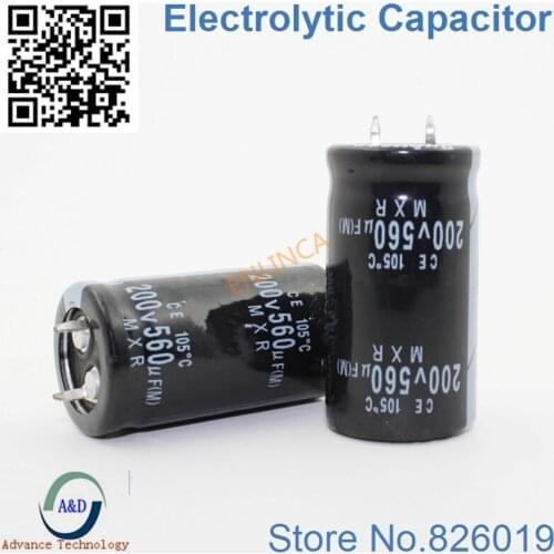 2pcs/lot 200V 560UF Radial DIP Aluminum Electrolytic Capacitors size 22*40 560UF 200V Tolerance 20