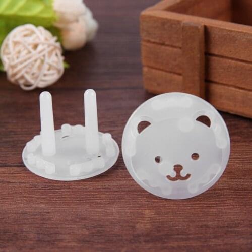 50Pcs/Set Bear EU Power Socket Electrical Outlet Cover Protection Kids Baby Safety Anti Electric Shock Plugs Protector Covers