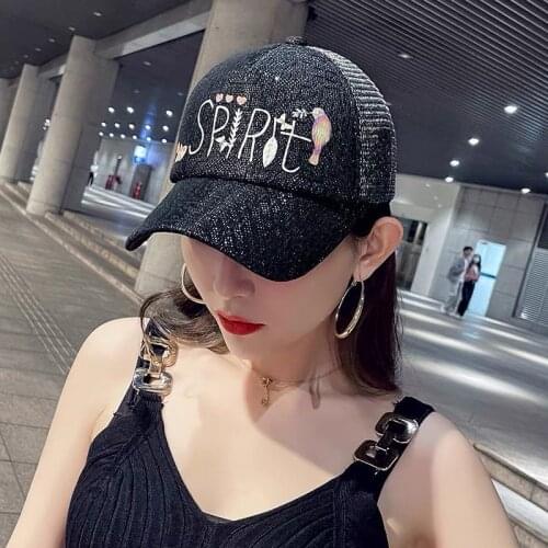 Summer Korean Fashion Paris Sunshade Baseball Hat Female Colorful Reflective Outdoor Sunscreen Casual Pretty Cap