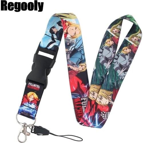 Fullmetal Alchemist Lanyard for Keys Phone Cool Neck Strap Lanyard for Camera Whistle ID Badge Cute webbings ribbons Gifts