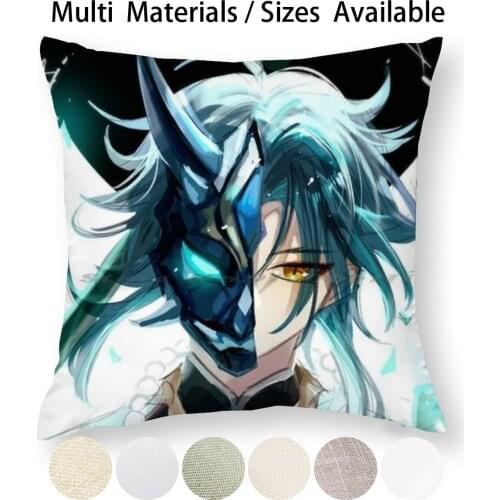 Xiao Genshin Impact Pillow Case Throw Pillow Cover Cotton Linen Flax Game Gaming Genshin Impact Girl Anime Girl Japanese
