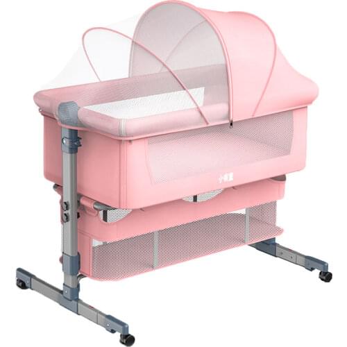 Baby Bed with Mosquito Net Removable Newborn Baby Cot Crib Infant Lounger Travel Bed Baby Girl Lounger Portable Bassinet 0-18M