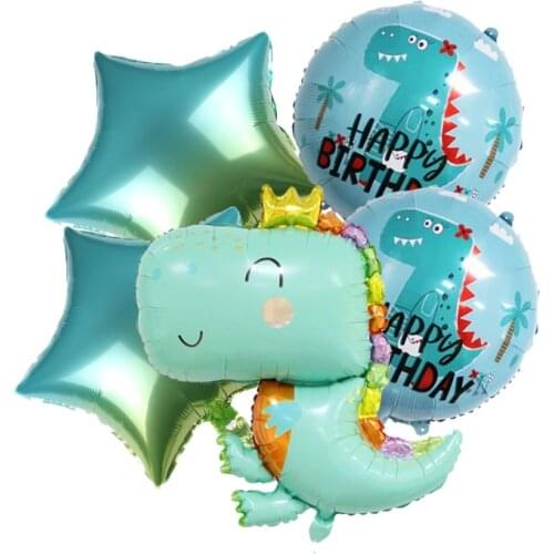Dino Party Supplies Dinosaur Latex Balloons Triceratops Disposable Tableware Foil Balloon Kids Boy Birthday Party Decoration