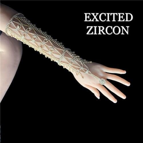 Bohemian Luxury Bling Rhinestone Long Bracelet Chain Wedding Accessories Jewelry Fashion Crystal Arm Bracelet Holiday Gifts