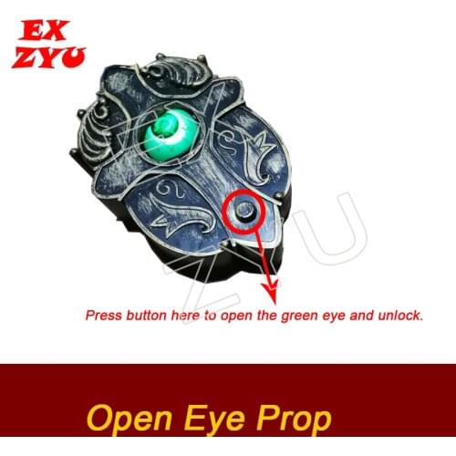 EXZYU Ghost Eye Prop real life escape room press bronze button to open the green eye and unlock chamber room