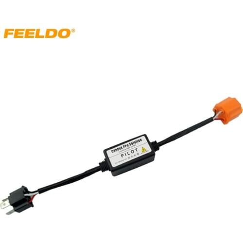 FEELDO 1PC H4 Hi/Lo Digital LED Headlight Code Error Cancellers Canbus Pro for VW Volkswagen BMW Audi #HQ4415