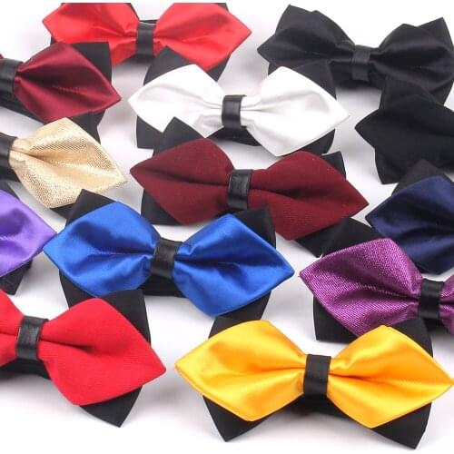Bow Tie For Men Classic Solid Bowtie For Men Women Business Wedding Bowknot Adult Mens Bowties Cravats Yellow Red Tie