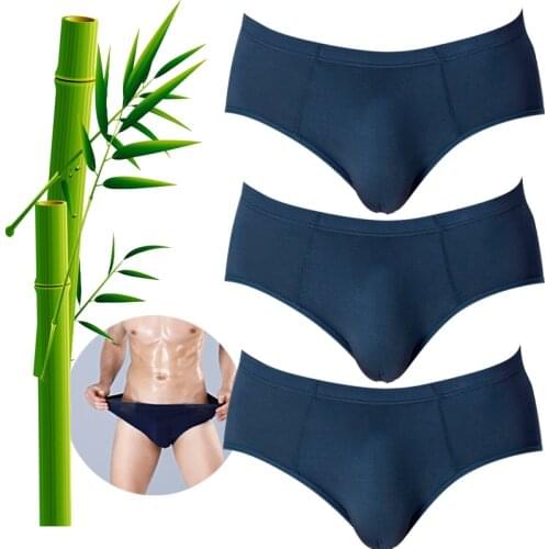 Hot Sale High Quality Plus Size Solid Breathable Men Briefs Sexy Bamboo Fiber Underwear Soft Silk Cool Basic Brand Panties 6XL