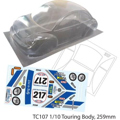 Team C 1/10 clear painted Body for 1/10 HSP HPI Kyosho on road car 190mm,wheelbase 258mm