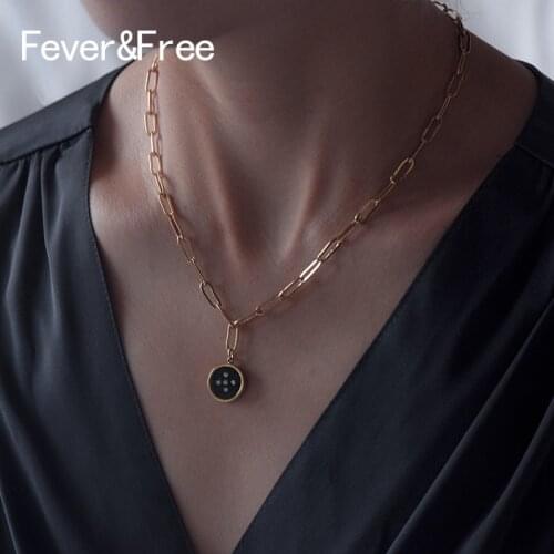 Fever&Free 2019 New Tiny Pendant Necklace Women Fashion Gold Geometric Collier Party Jewelry Collares De Moda 2019 Free Shipping