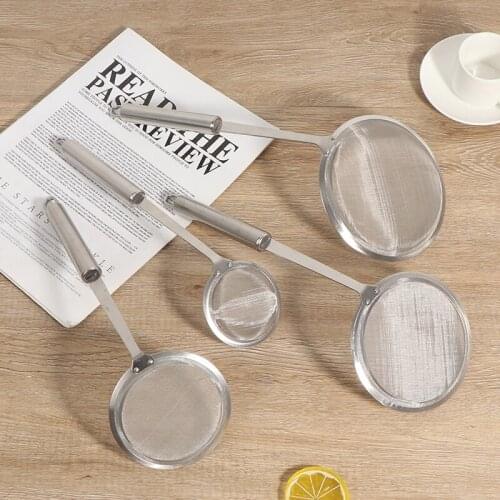 Multi-functional Filter Spoon Stainless Steel Fine Mesh Wire Oil Skimmer Strainer Fried Food Net Kitchen Gadgets Cook Tools