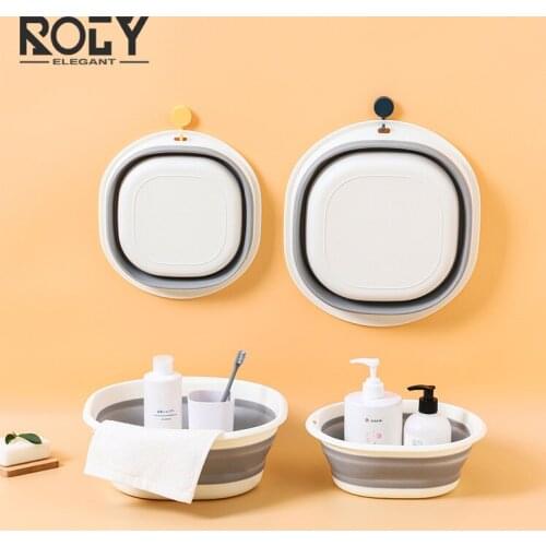 Multi-Purpose Collapsible Wash Basin, Portable Folding Catch Basin with Hanging Hole & Save Storage Space