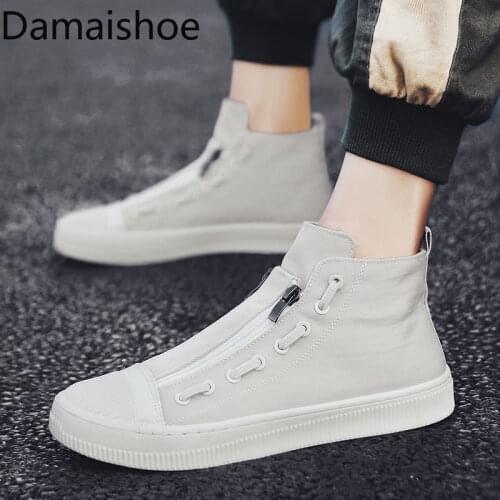 Mens Shoes Spring 2021 New Versatile Slip-on Lofter Canvas Shoes High-Top Board Shoe Summer Breathable Casual Fashion Shoes