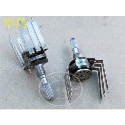 Original new 100% 1KB P-20KX2 16 TYPE double potentiometer 20K bend foot handle 25MM step 10 points (SWITCH)