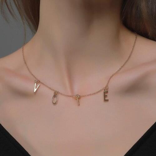 The Freedom Equality VOTE Necklace Former First Lady Of The United States Letters Necklaces Simple Gold Silver Color Chains