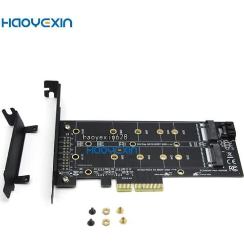 HYX Add On Cards PCIE to M2/M.2 Adapter SATA M.2 SSD PCIE Adapter NVME/M2 PCIE Adapter SSD M2 to SATA PCI-E Card M Key +B Key
