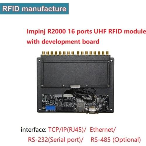 16ports long reading range multiple tag uhf rfid reader with development-board TCP/IP rs232 for library book management