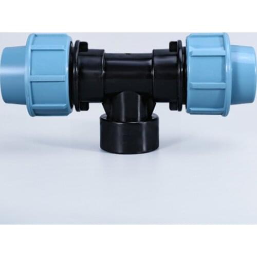 20mm 25mm 32mm PE Tee Connectors Pipe Interface 3-Way Couplings Plumbing Fittings Home Garden IBC water tank adapter