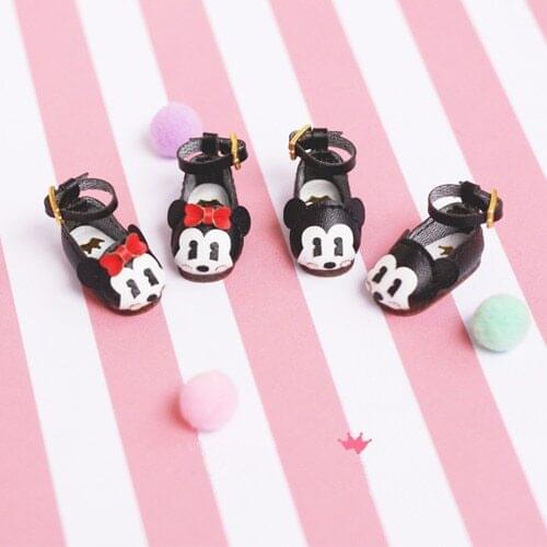 OB11 doll shoes are suitable for 1/12 size and Blythes 1/6 fashion joker carton Mickey animal pattern shoes blue pink black etc
