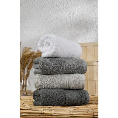 Turkish Luxury Cotton Bath Towels – for Home, SPA, Gym – 600gsm – 50x85cm – Highly Absorbent Daily Usage, Extra Soft (Pack of 4)