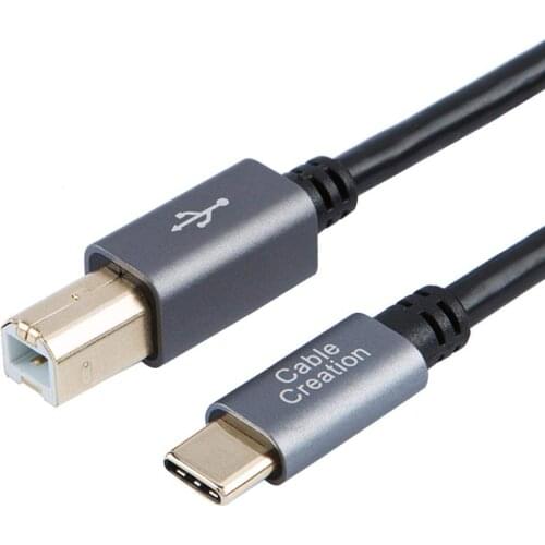 USB C to USB B USB Type C to USB 2.0 Type B Printer & Scanner Long Cable Compatible MacBook Pro, PVC with Aluminum Shell