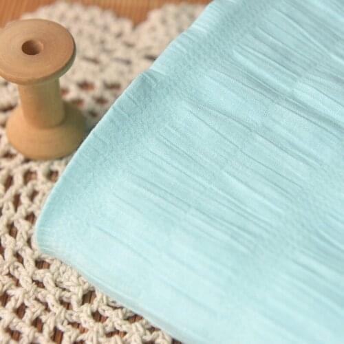 High quality elastic cotton tissu Peppermint Green wrinkle bubble fabric Princess skirt puffed skirt shirt fabrics