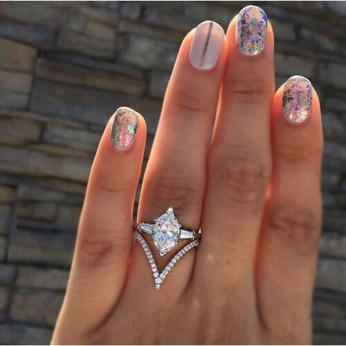 Woman Jewelry Silver Wedding Diamond Rings for Couples 925 Sterling Silver Retro Diamond Rings Filled Womens Engagement Luxury